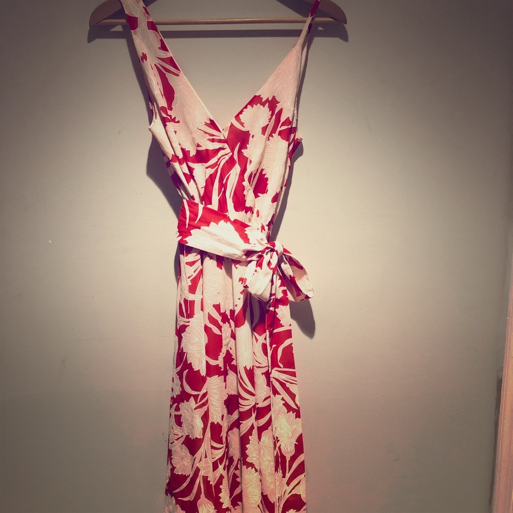 Club Monaco Floral Red Dress